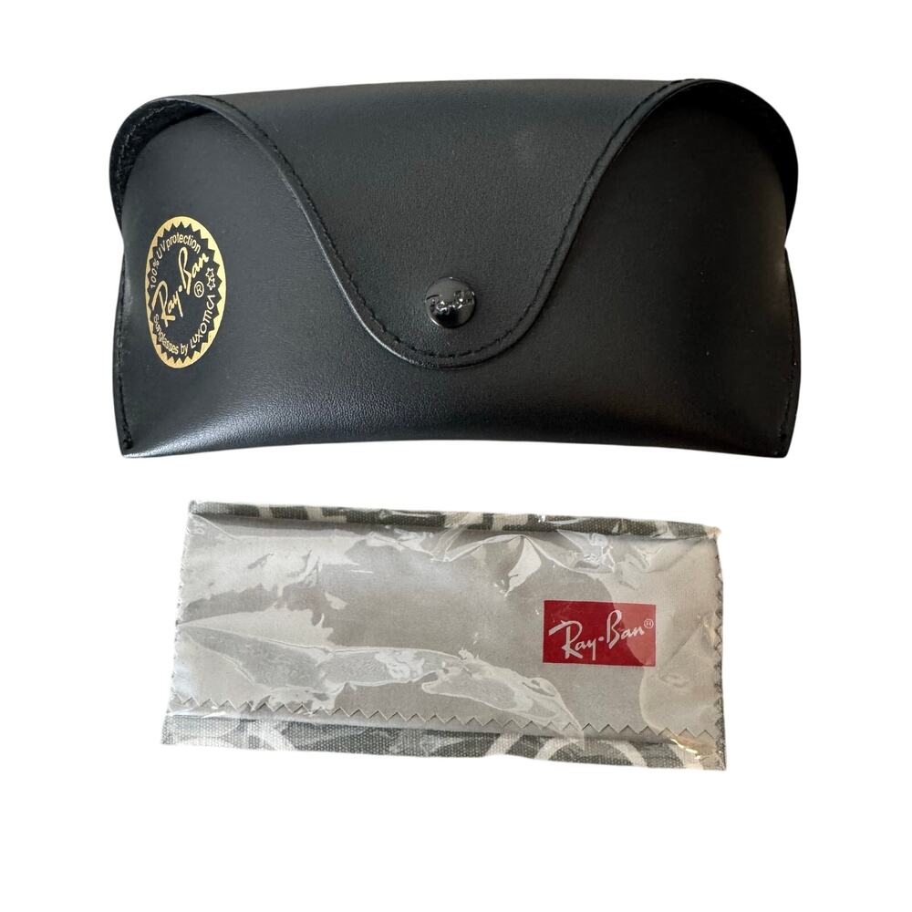 Ray Ban Eyeglass Sunglasses Case New Black Soft With Cleaning Cloth Designer
